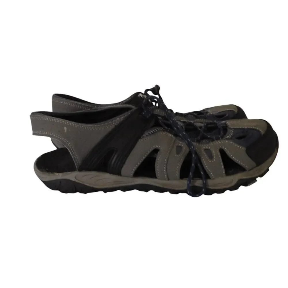Ozark Trail Fisherman‎ Sandals Men Size 12 Gray Closed Toe Bungee Tie